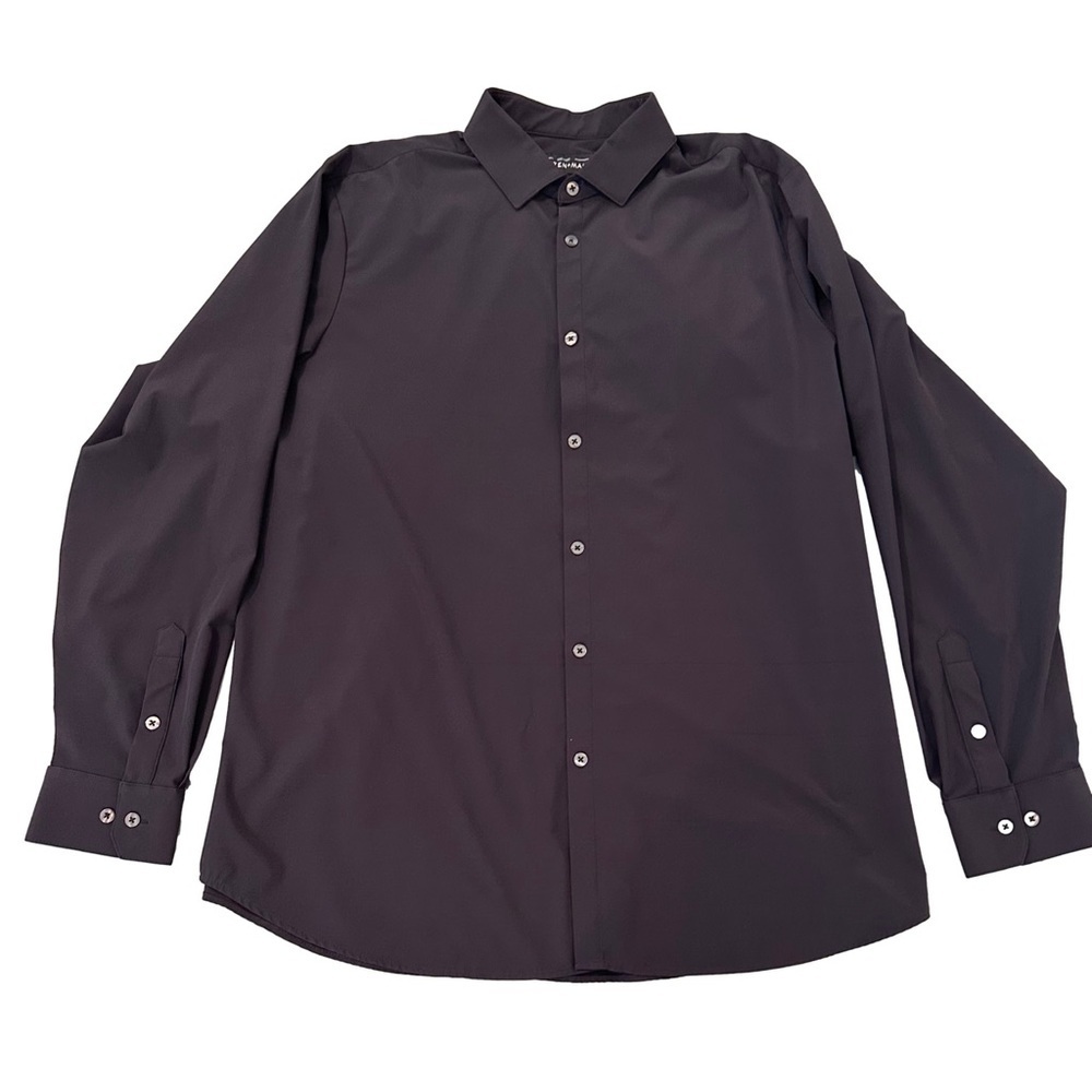 Mizzen Main Black Dress Shirt Pointed Collar